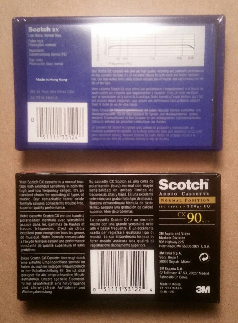 Lot of 2 Scotch 90 Min Type 1 Blank Audio Cassette Tapes Sealed