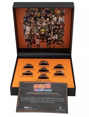 Naruto Shinobi Headband Ring Set Collector's Box GameStop Exclusive