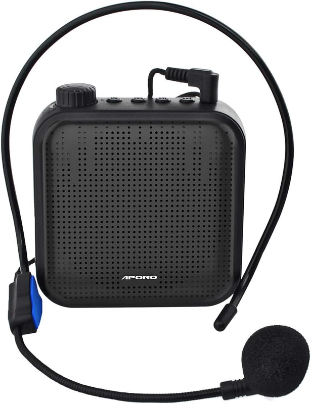 Voice Amplifier 12W Rechargeable PA System (1200Mah) with Wired Microphone for T