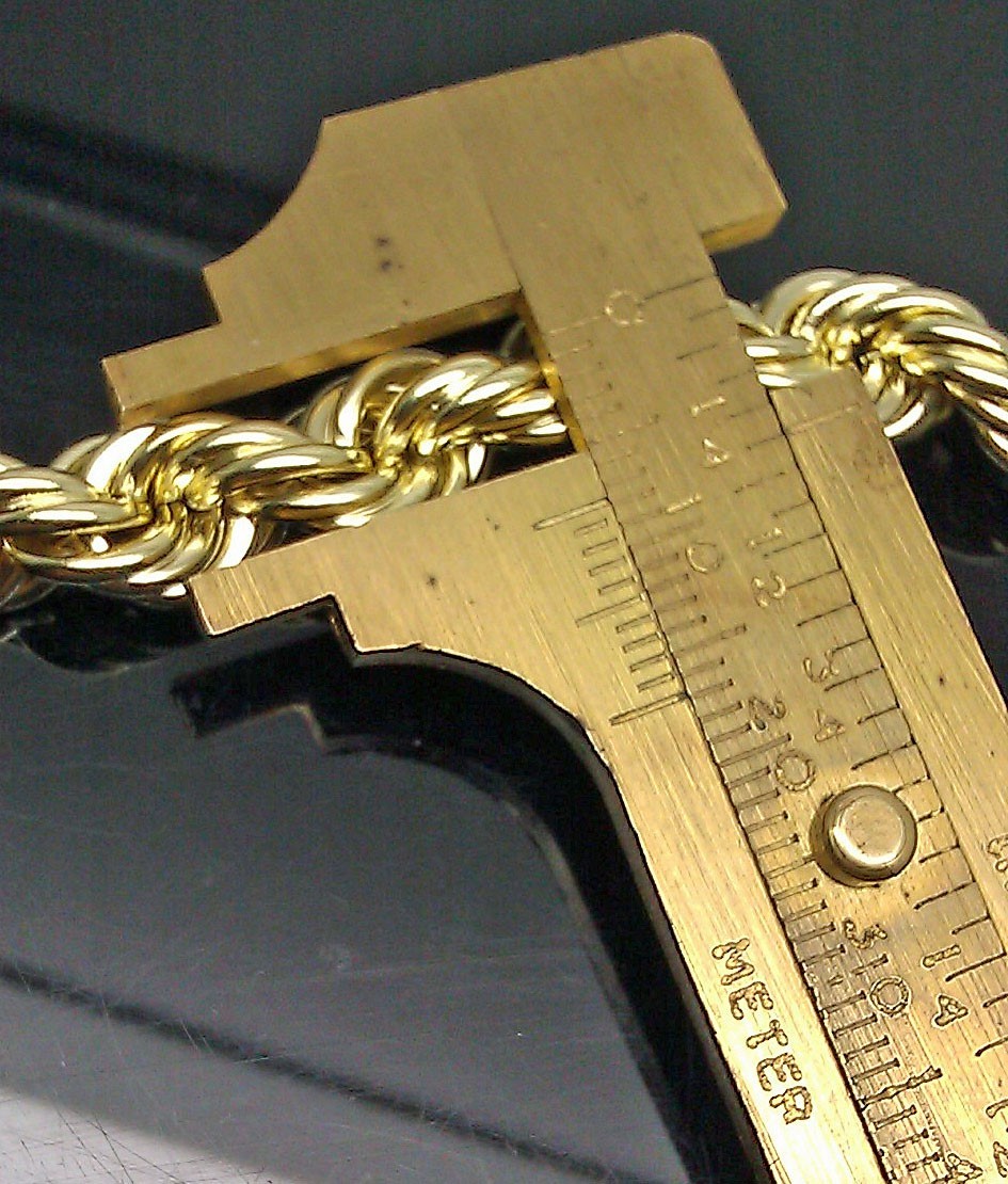 Pre-owned Globalwatches10 Real 10k Yellow Gold Rope Bracelet 8 Mm 8 Inch Lobster Men On Sale Free Shippin