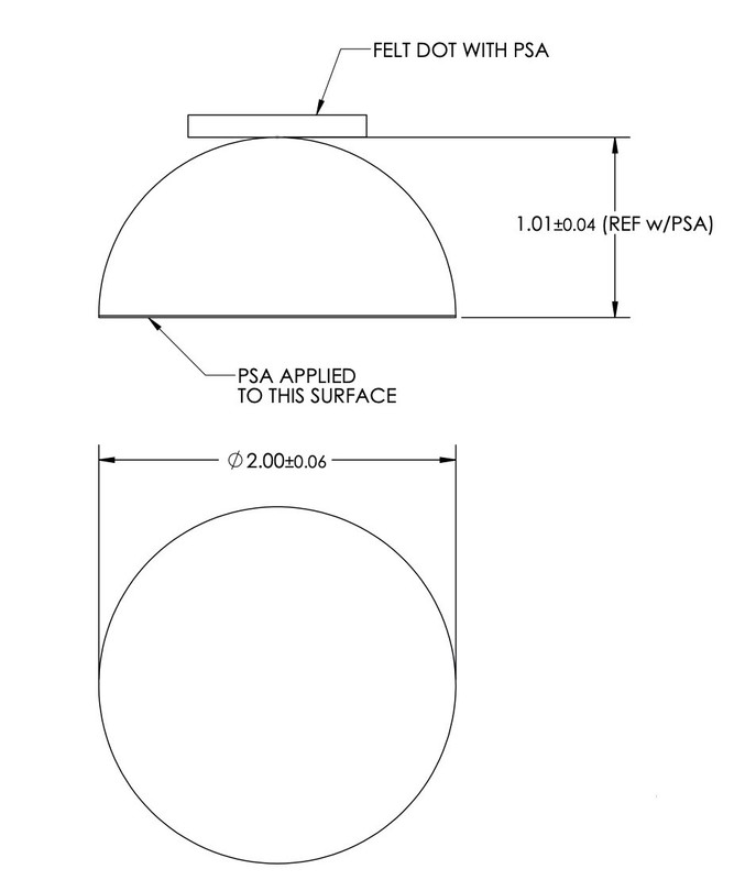 Tuneful Cables 2" Sorbothane Vibration Isolation Feet For  Turntables & Stereos