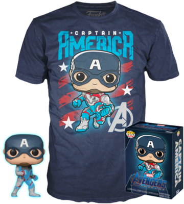 Funko POP! & Tee: Marvel - Captain America [Quantum Realm Suit] (GiTD)(FYE)