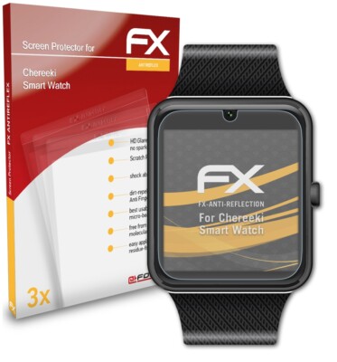 atFoliX 3x Film Protection d'écran pour Chereeki Smart Watch mat&antichoc