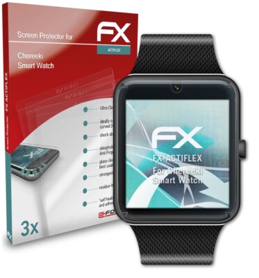 atFoliX 3x Écran protecteur pour Chereeki Smart Watch clair&flexible