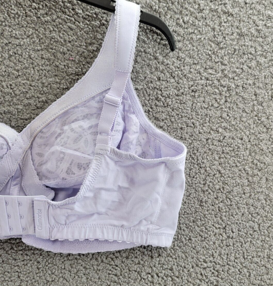 Glamorise Full Figure Plus Size MagicLift Wirefree Support Bra Womens 42F Purple - Picture 12 of 14