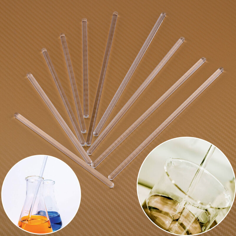 5 Glass Stirring Rod Laboratory Lab Use Stir Bar Stirrer Mixer 5 x 150 / 200 mm