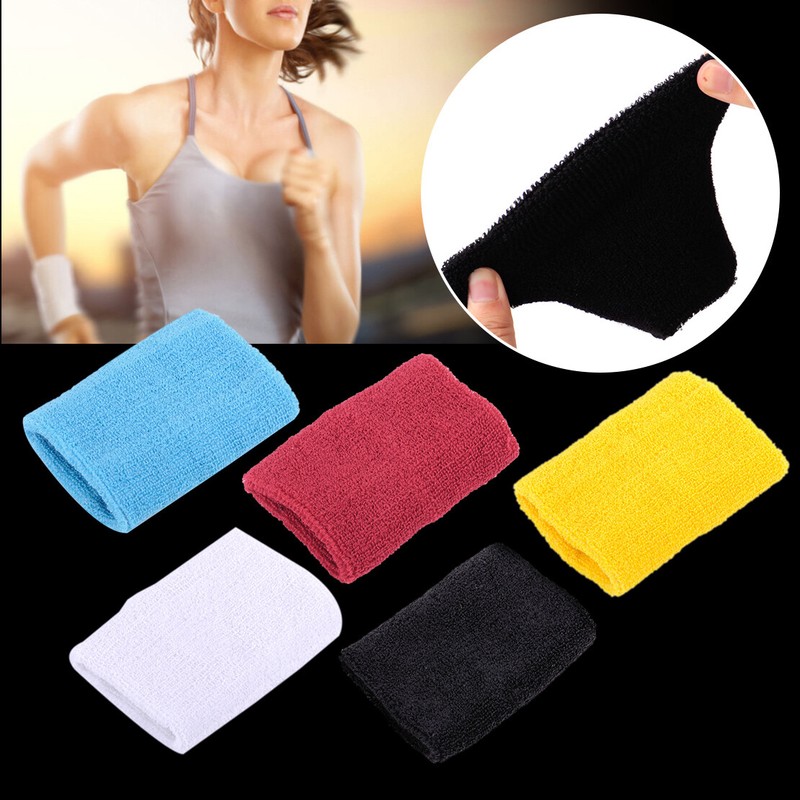 1x Sport Wristbands Sweatbands Spandex Wrist Sweat Band Tennis Badminton Yoga