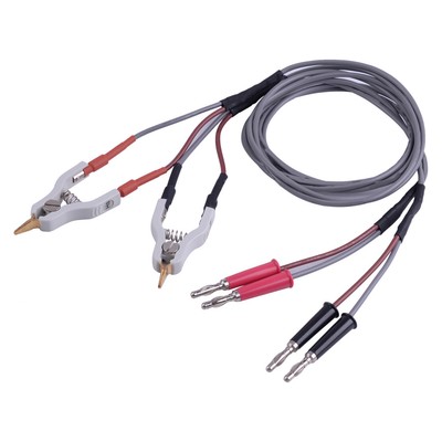 For GOM801H 4Wires Type Microresistivity Test Lead Cable Kelvin Clip LCR clamp.t