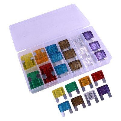 24pcs 20A-100A Large Blade Fuse Assortment Kit Fit For Auto Car SUV Truck Boat