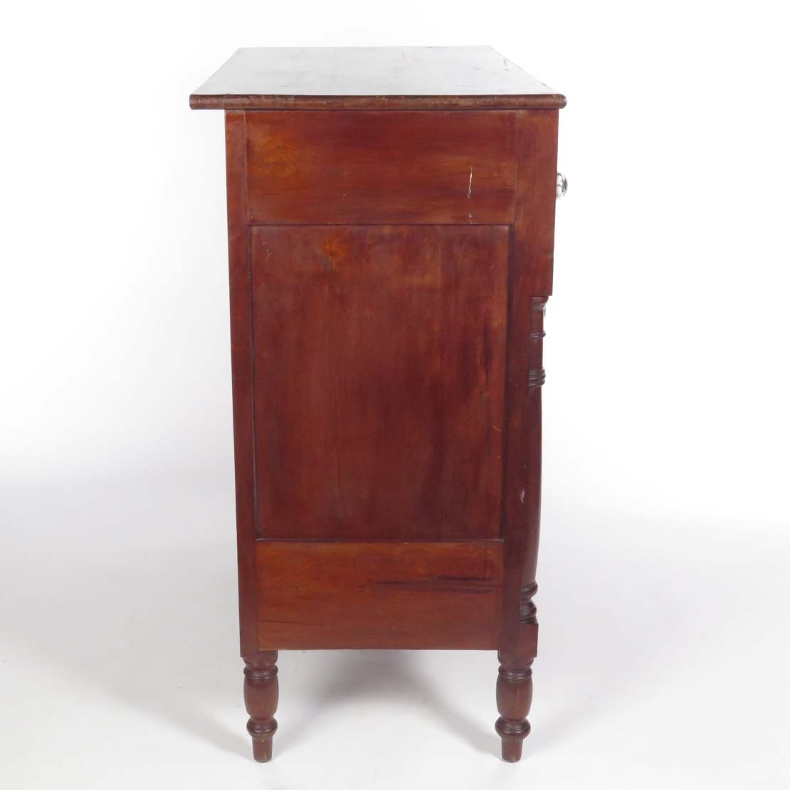 Antique chest of drawers dresser cherry maple wood inlay glass pulls 19th c