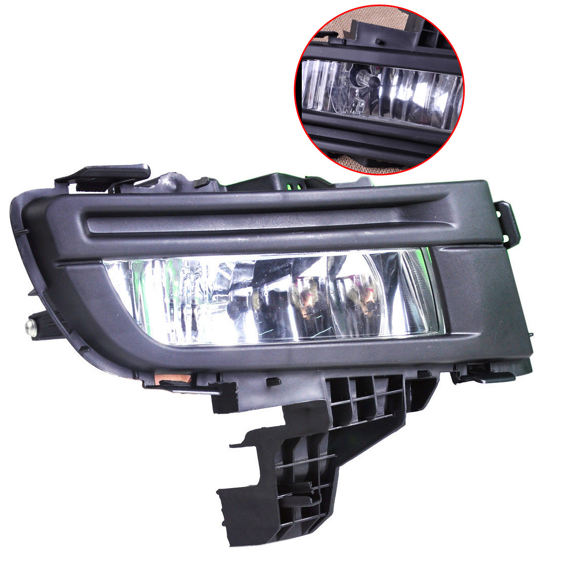 Black Pair Front Left + Right Fog Lights Fog Lamp For Mazda 3 2007 2008