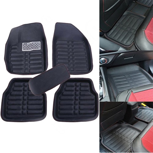 Universal Black Car Floor Mats Floor Liner Front & Rear Carpet All