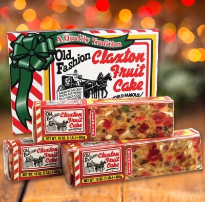 3 PACK! NEW! 2024! Claxton Fruit Cake, 1 LB, FREE EXPEDITED SHIPPING!