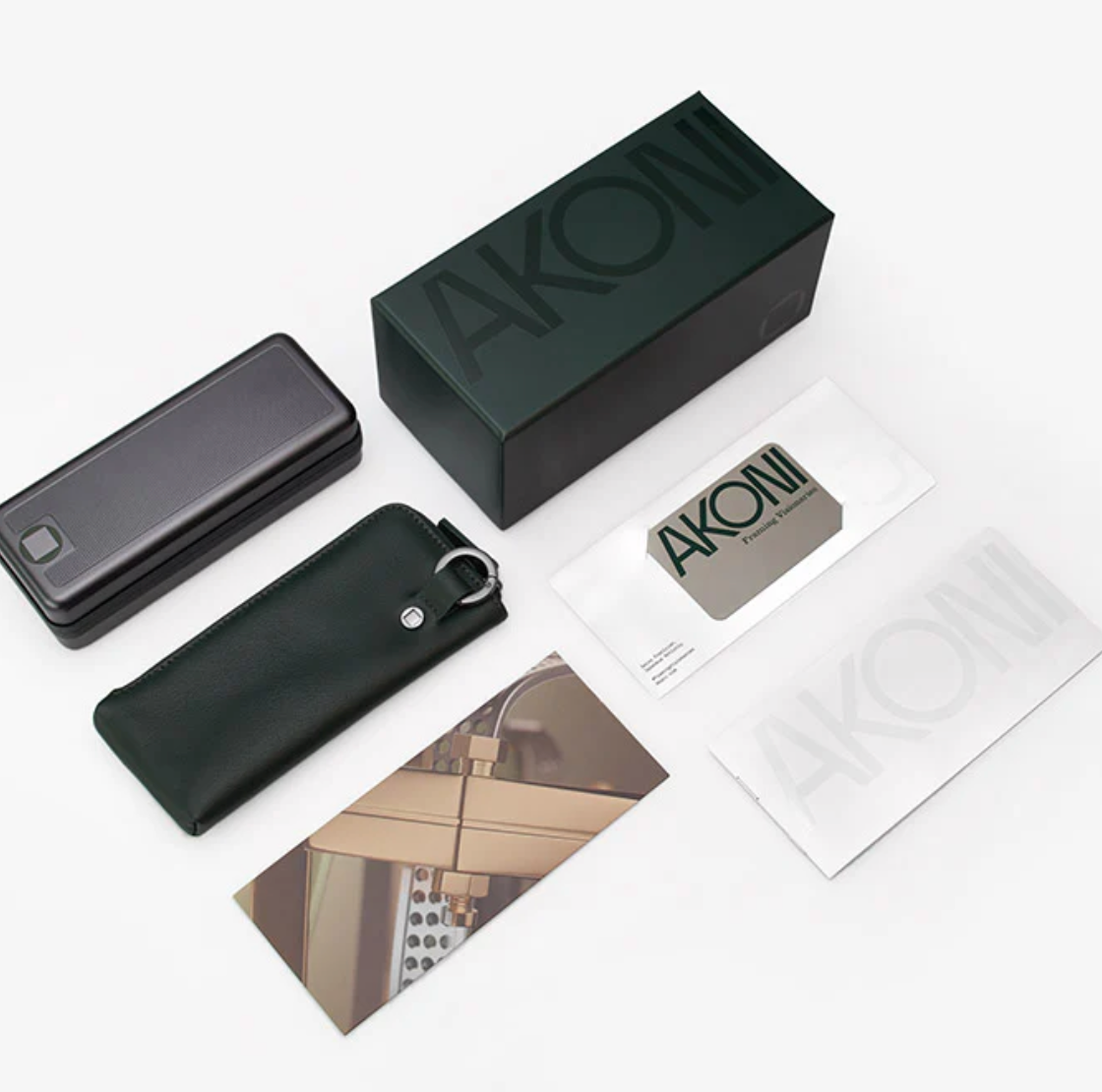 Pre-owned Akoni Sunglasses Europa Aks-200a-50 Gold Unisex In Gray