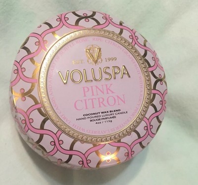 NEW Voluspa Pink Citron Tin Candle 4 Oz  Ships FREE
