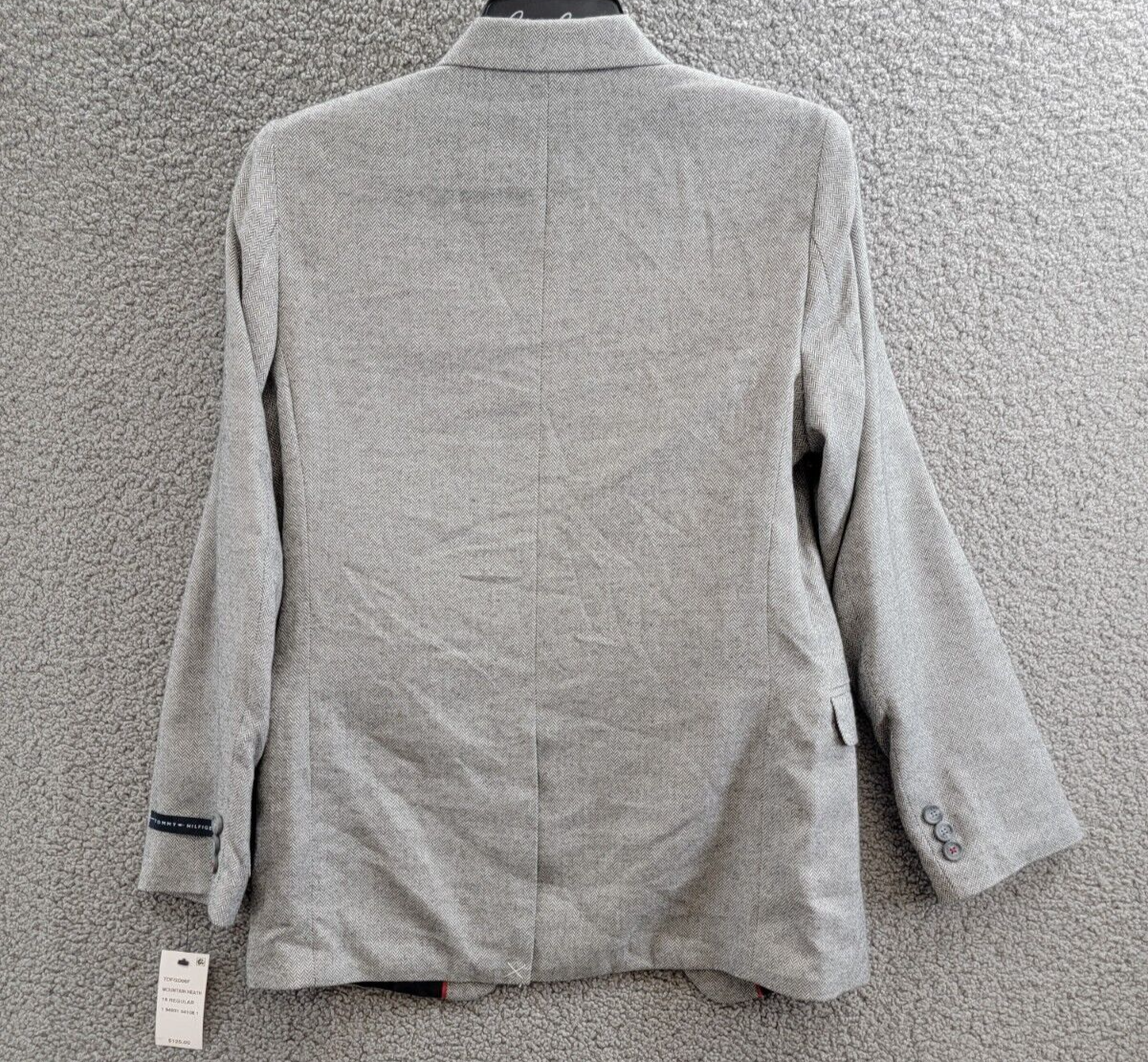 Tommy Hilfiger Brushed Herringbone Jacket Big Boys 18 Dark Gray Button Front L/S - Picture 15 of 19