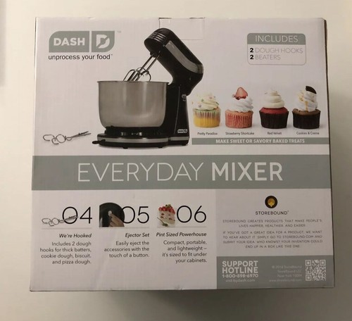 DASH Everyday Mixer 6 Speed w/ 2.5 Quart Bowl 250 Watts - Black