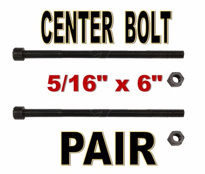 Leaf Spring Center Bolt Pin - 5/16 x 6 (PAIR) Fine Threaded Leaf Bolts with Nuts