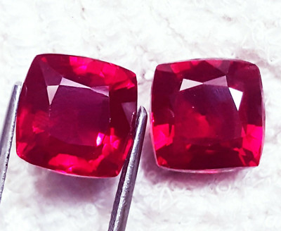 Loose Natural Red Ruby Gemstone Pair 9 to 10 Ct With Certificate R338