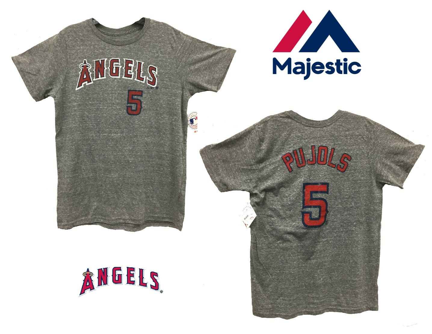 Albert Pujols Los Angeles Angels Majestic Premium Tri-Blend Name Number T-Shirt
