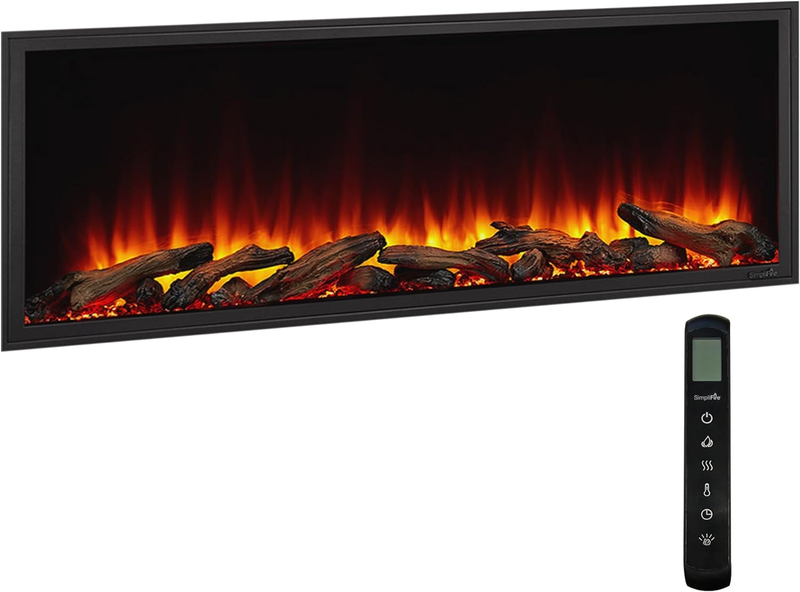 Scion 43" Clean Face Linear Electric Fireplace - Black, SF-S