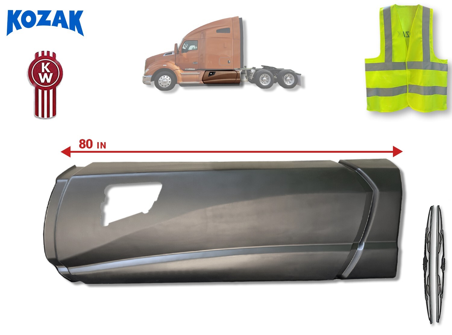 2013-2021 Kenworth T680 Side Fairing Skirt Panel Left Side w