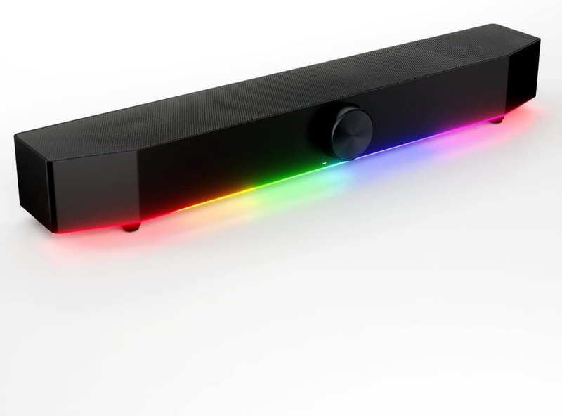 Computer Soundbar USB RGB Gaming Speaker for PC - with HiFi Audio, Bluetooth AUX