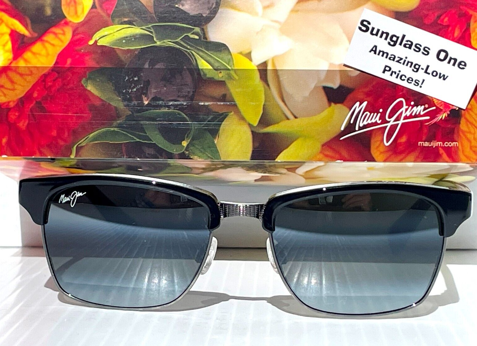 Pre-owned Maui Jim Kawika Glossy Black Polarized Neutral Grey Lens Sunglass 257-17c In Red