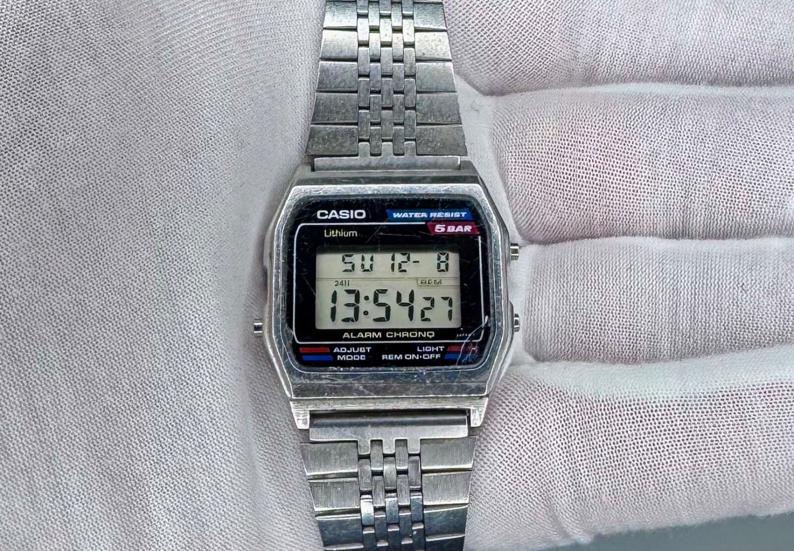 Vintage Casio W-38 (549) All Stainless Steel Alarm/Chrono