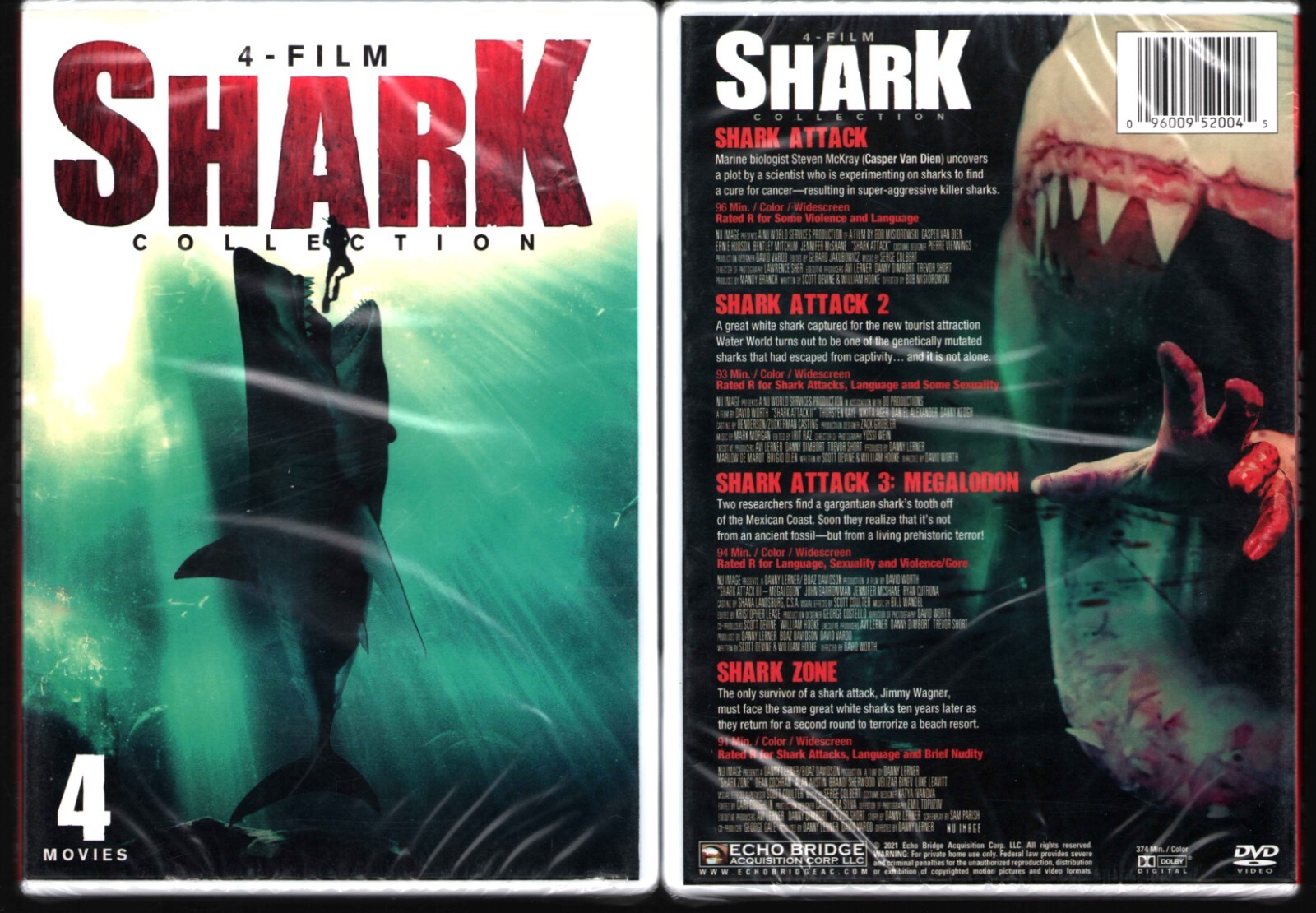 4-Film Shark Collection (DVD) Action/Horror - New & Sealed