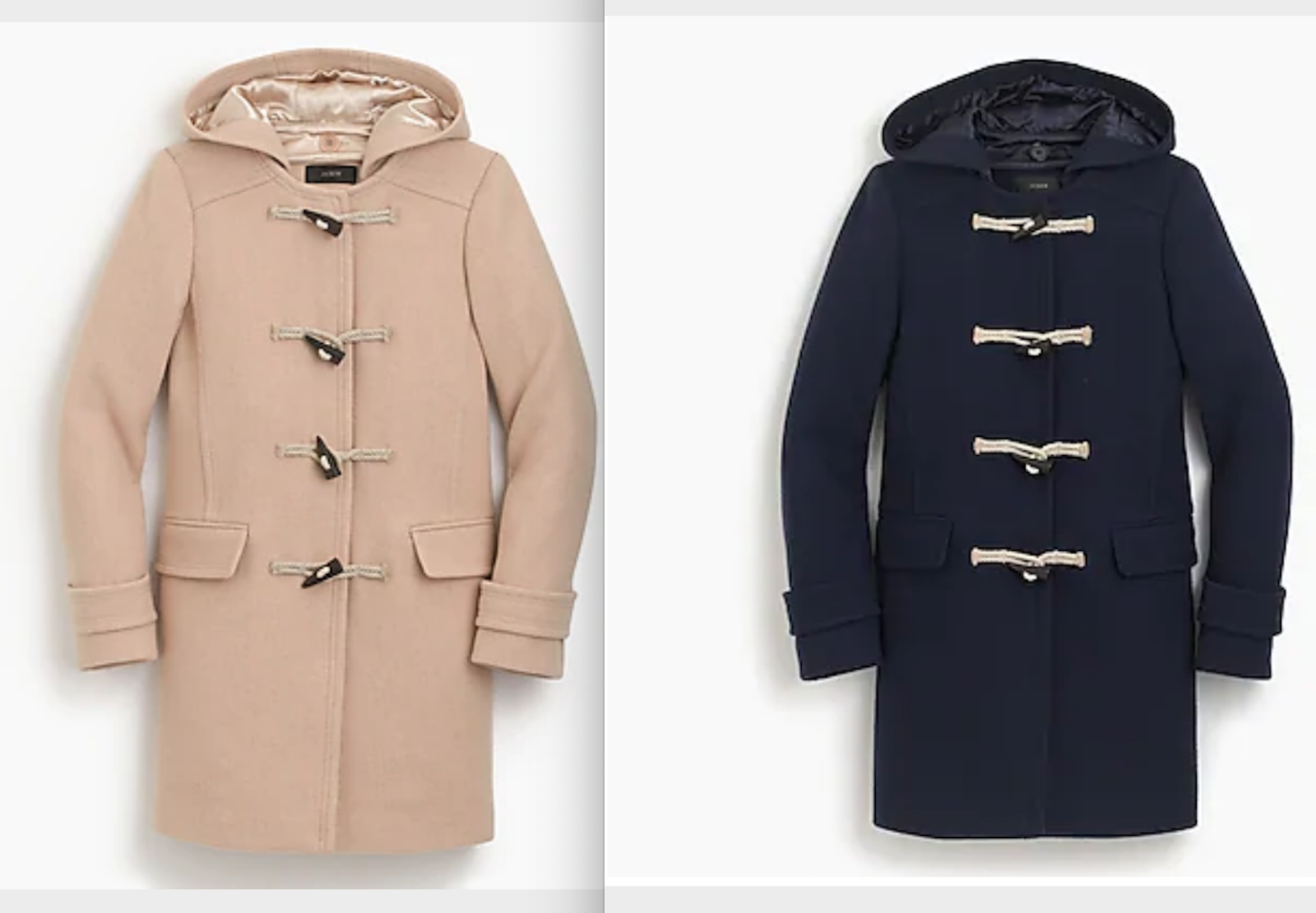 $350-J.Crew the 2007 Italian stadium-cloth wool toggle coat