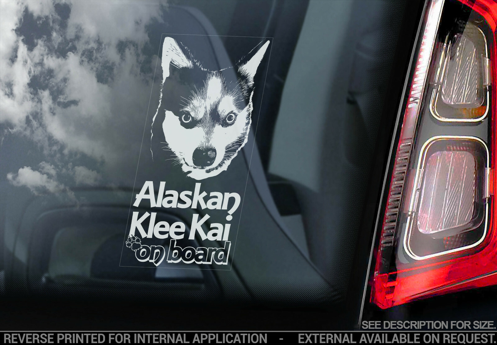 Alaskan Malamute Auto Aufkleber,Schlitten Hund Fenster Bumper Schild Aufkleber