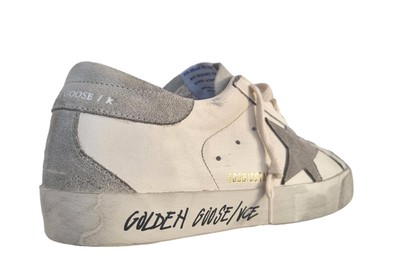 Pre-owned Golden Goose Vintage Super Star Men's Shoes 11166 White And Grey In White + Gray