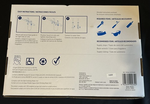 LOWES Project Source Stainless Single Handle Kitchen Faucet & Sprayer #0756560
