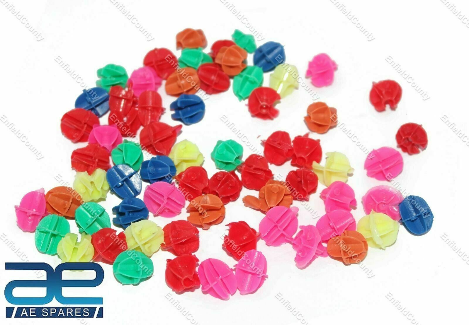 60 Pcs Assorted Colors Bike Bicycle Wheel Spokes Plastic Clip Beads 