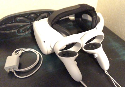 Meta Oculus Quest 2 128GB Standalone VR Headset White Tested Upgraded Strap