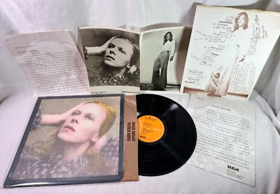 DAVID BOWIE - RARE 'HUNKY DORY' PRESS KIT - Vinyl LP w/ 2 Photos, 2 Press 1971