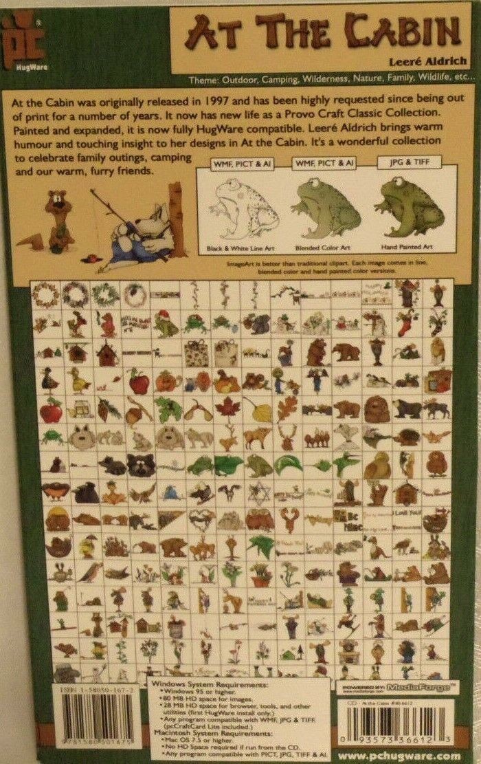 AT THE CABIN Images Borders Phrases Outdoors Wildlife Provo Craft HugWare 29