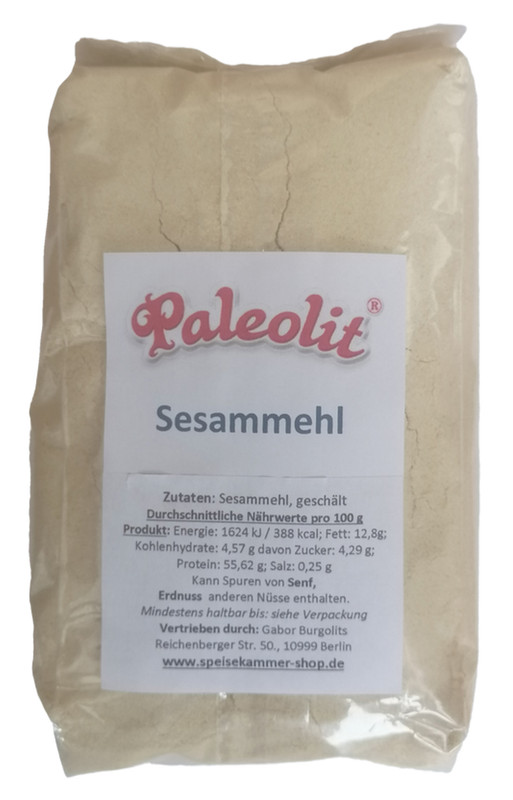 500g Sesammehl TeilentÃ¶Lt Glutenfrei Paleo Vegan Ballaststoffreich Kaltgepresst