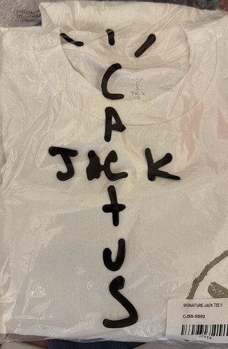 Pre-owned Jordan Large Travis Scott Signature Tee Ii Ivory Cactus Jack Long Sleeve Shirt ? In White