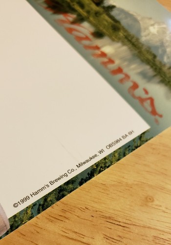 Vtg Hamm's Beer advertising card brewing co. Paper store display card