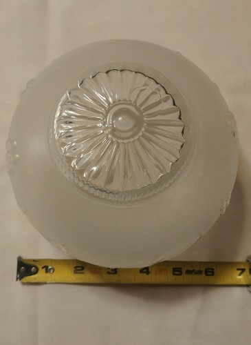 Vintage Celing Light Fixture Shade Clear to Frosted Daisy Decoration 6