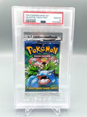 1999 Pokemon BASE Booster Pack PSA 10 GEM MINT VENUSAUR Art Unlimited Thick