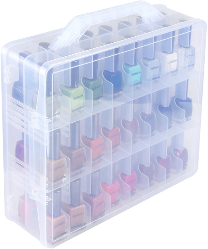 Kissbuty Universal Nail Polish Holder Organizer for 48 Bottles Adjustable Divide