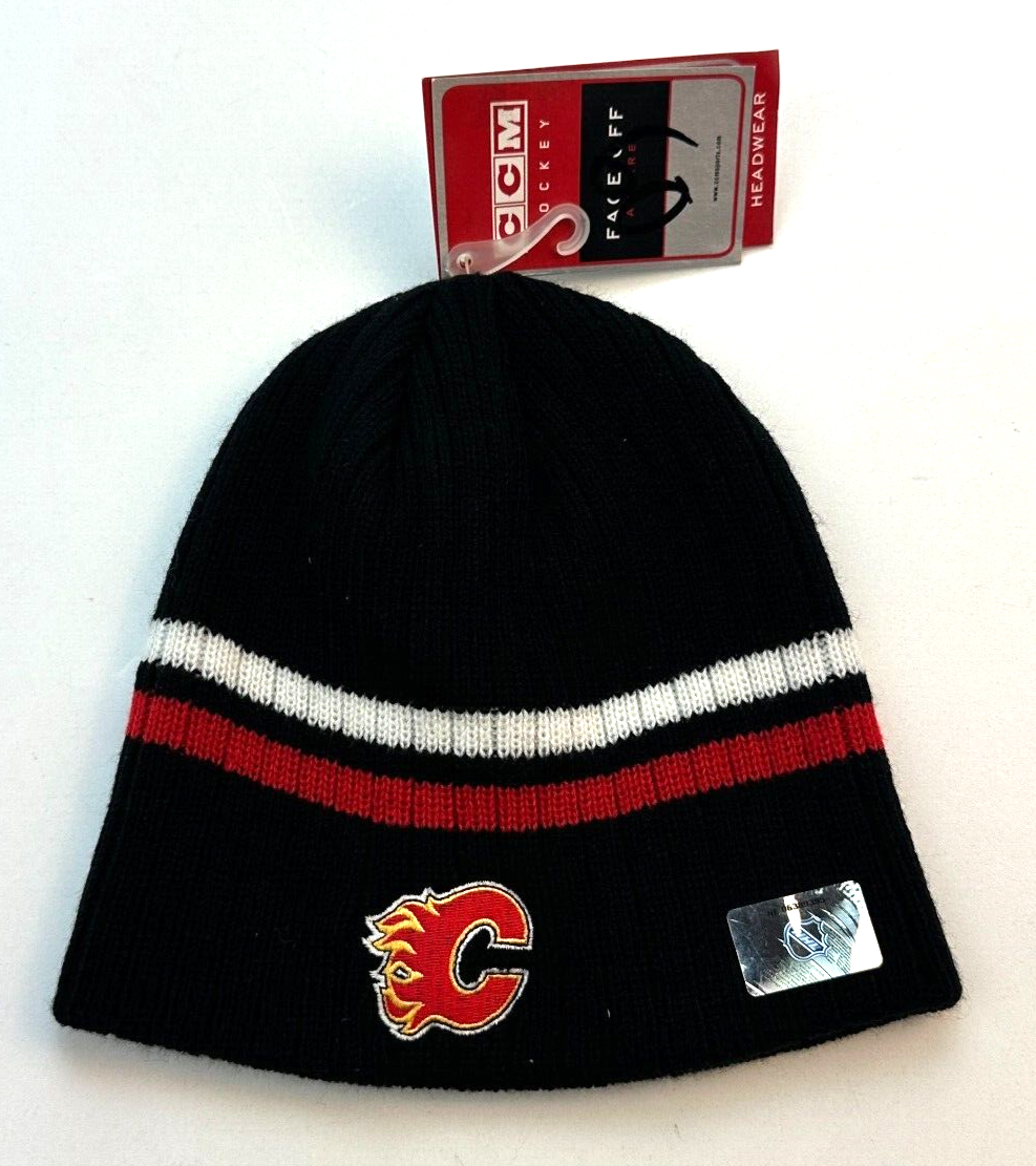 CCM Хоккейная шапка Calgary Flames Шапочка НХЛ Унисекс Мужчины женщины Черный Красный Белый Новый