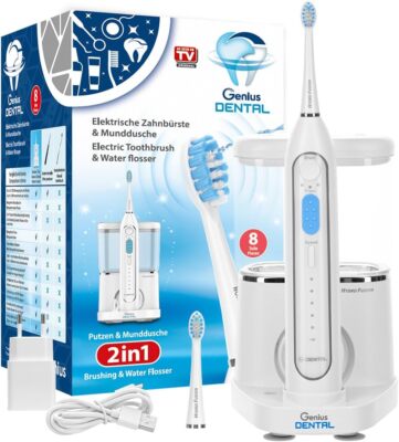 Elektrische Zahnbürste inkl. Munddusche 8tlg Genius Dental Hydro Fusion A06518