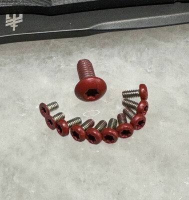 Red Stainless Screws Set For Gerber Propel Downrange Knife Pivot Handle Scale