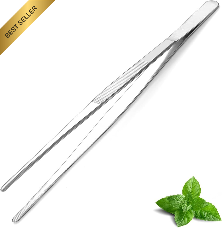 Kitchen Tweezers Fine Tweezer Tongs 30Cm/12, Extra-Long Stainless Steel Cooking