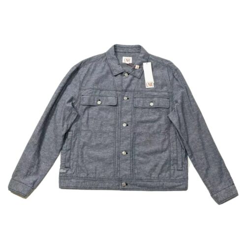 BNWT Lacoste Live Mens Linen Denim Jacket Indigo Chambray BNWT Lacoste Live Mens Linen Denim Jacket Indigo Chambray