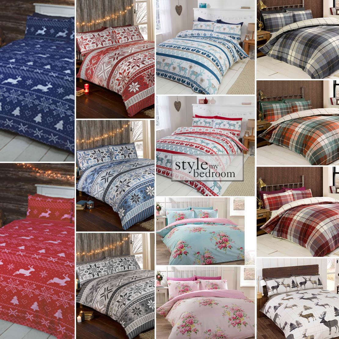 100% Gebürstete Baumwolle Baumwollflanell Wende Bettwäsche Bettbezug | eBay